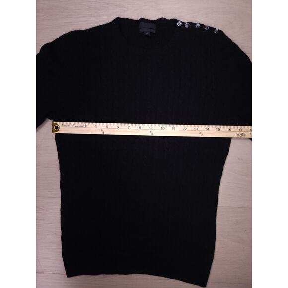 J. Crew Collection Italian Cashmere Sweater – Black Cable Knit, Size M - Picture 12 of 12